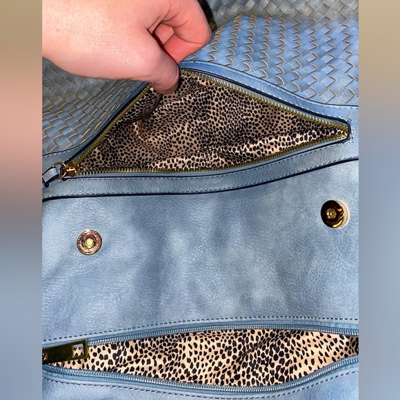 Blue Woven Leather Backpack - Picture 8 of 10